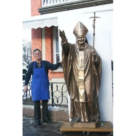 Quyang Outdoor Roman Catholic Religious Pope Metal Sculpture Bronze Life Size St.john Paul Ii Statue for Church Decoration