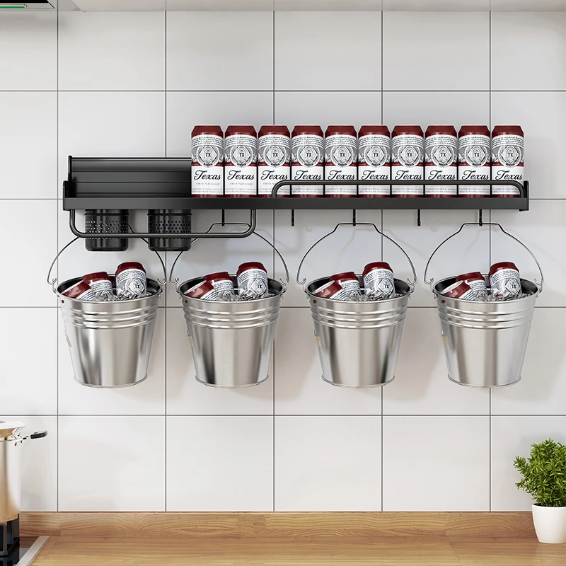 wall mounted kitchen organizer spice rack shelf storage holders & racks dish drainer rack