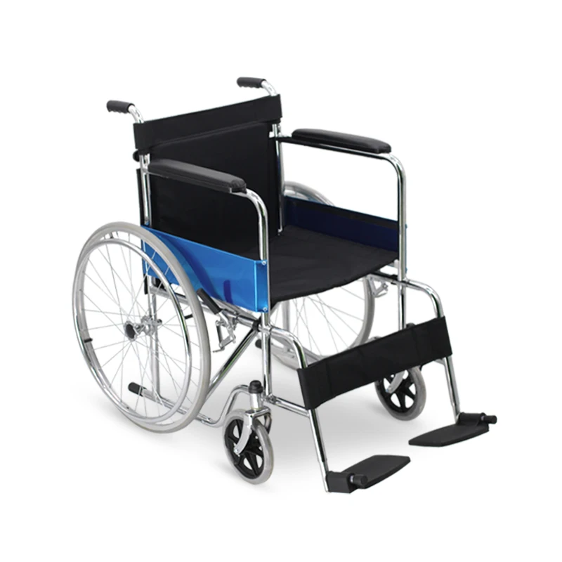 Foldable Wheel Chair Detachable Footrest Wheel Chair Steel Manual Wheelchair For Disabled People