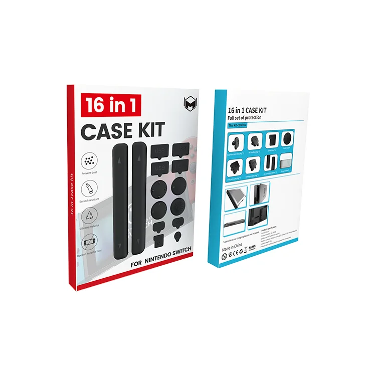 
Accessories Kit Bundle for Switch,16 in 1 Essential Protection Kits with Screen Protector, Silicone Cover Skin for Joy Con 