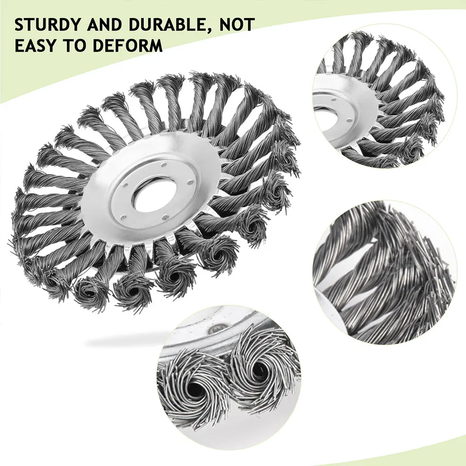 Grass Trimmer Head Steel Wheel Garden Weed Brush Brushcutter Trimmer 6 Inch 8 inch Weed Brush For Garden Lawn Mover Power Tool