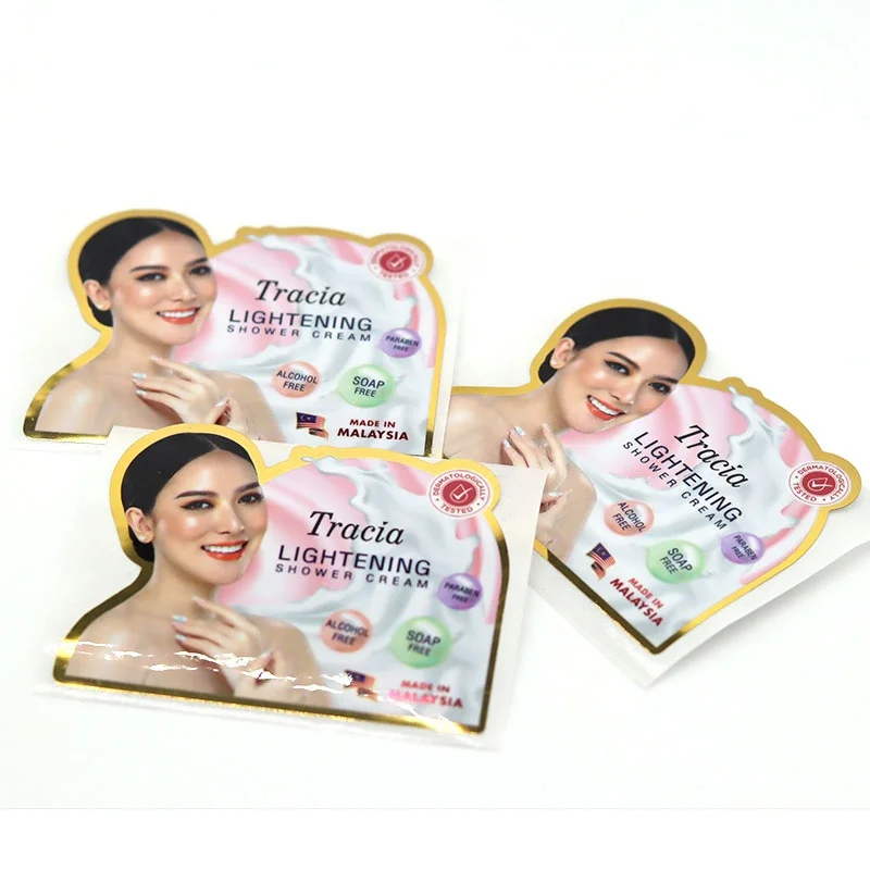 Customized Printed Cosmetic Set Private Logo Labels Stickers Waterproof  Bottle Packing Label Sticker