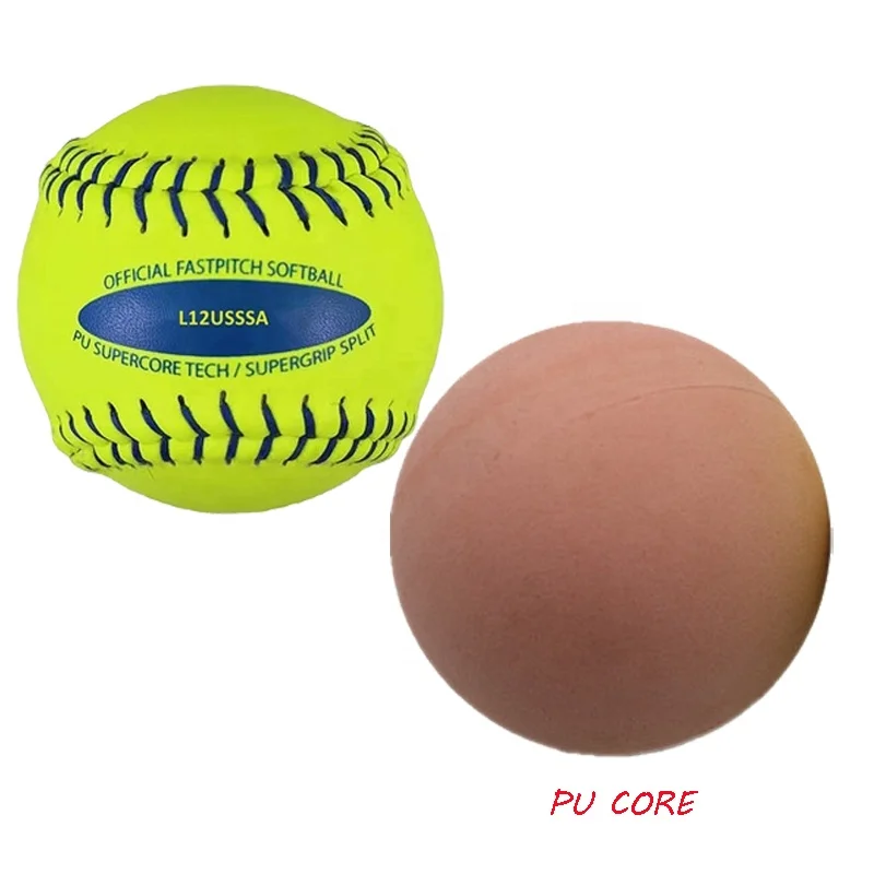 raised seam Leather softball polycore compression control COR.47,375 lbs Softball