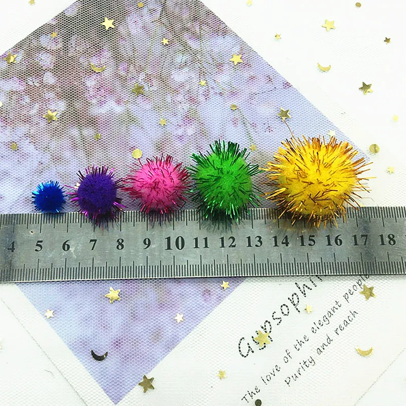 Блестящий помпон 10/15/20/25/30 мм Пушистый Плюшевый ремесло помпоны «сделай сам» шар для Рождественского украшения детские игрушки аксессуары кукол