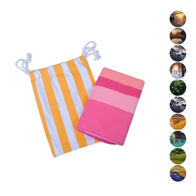 Custom Size Digital Print Adult Woven Pink Beach Towels with Logo Golf Microfiber Waffle Towel