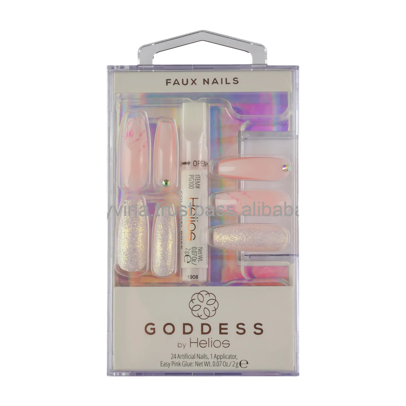 
Длинный гроб розовый телесный пресс для ногтей Популярные Искусственные Пальцы для ногтевого дизайна акриловые накладные ногти 