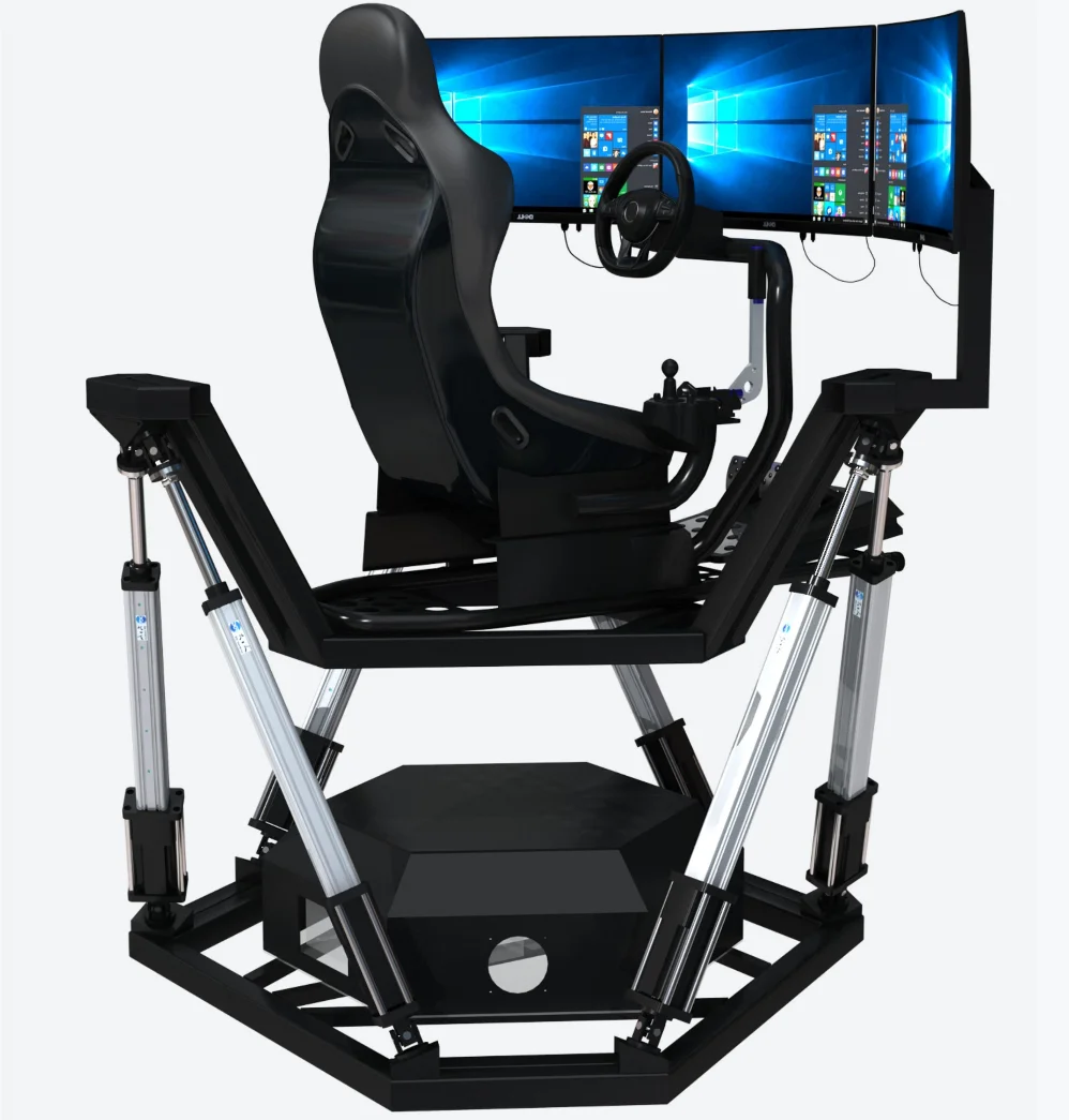 Factory NEWEST 360 Degree Car Racing Simulator 3 Screen 6 DOF Driving Car Machine
