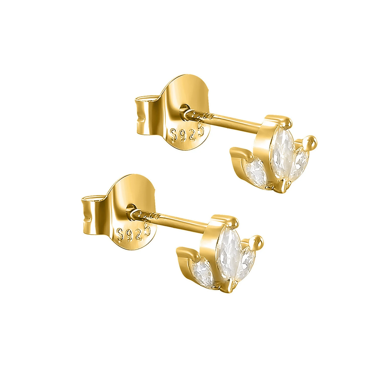 Bouclesoreil Femm Silver Gold Cartilage Earring For Women Girls Fashion Cubic Zirconia Small Stud Earrings Ear Piercing Jewelry