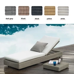 Synthetic Wicker Outdoor Furniture Poly Rattan Sun Lounger Setting Pool Rattan Patio Chaise Lounge