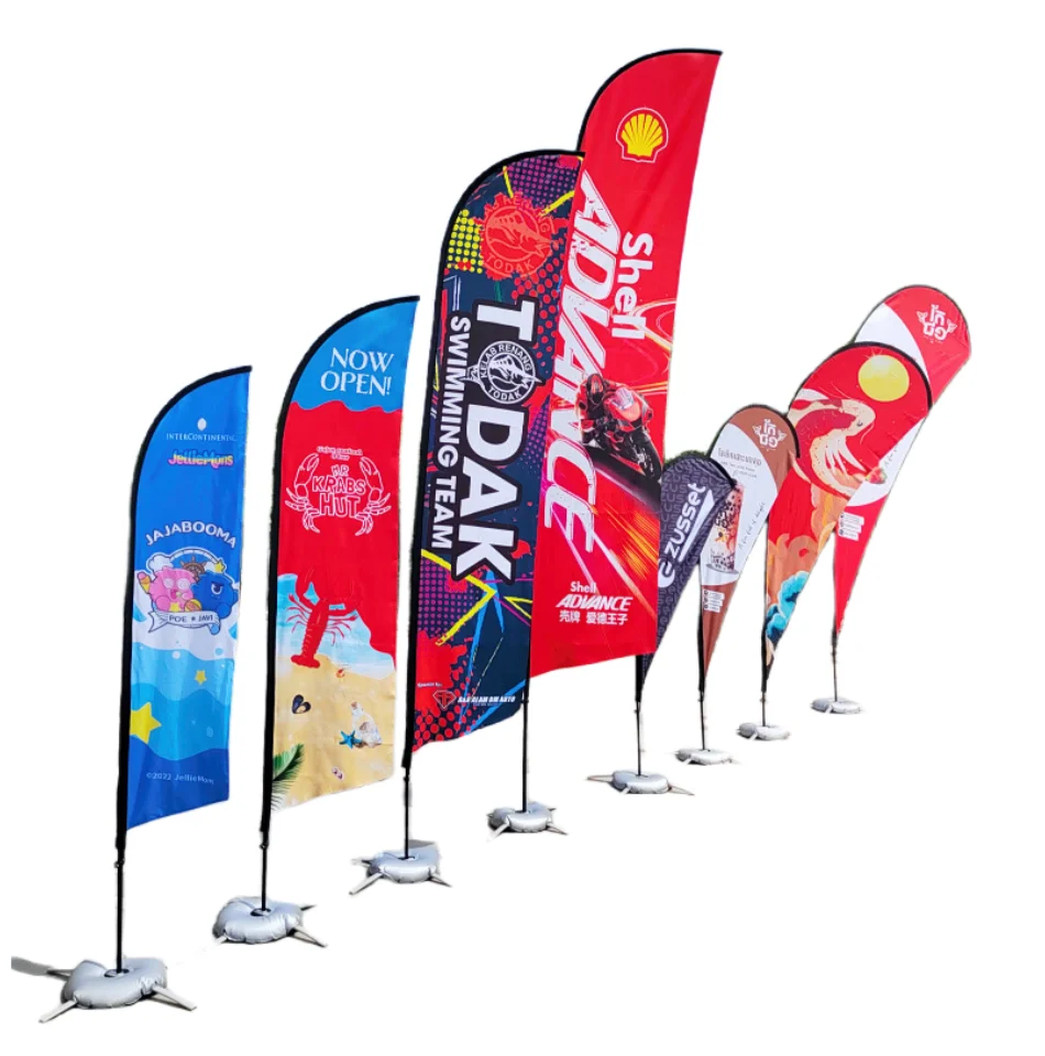 Factory Cheap Custom Advertising Outdoor Flying Banner Teardrop Tear Drop Flags Beach Feather Flag with Customized Design Logo