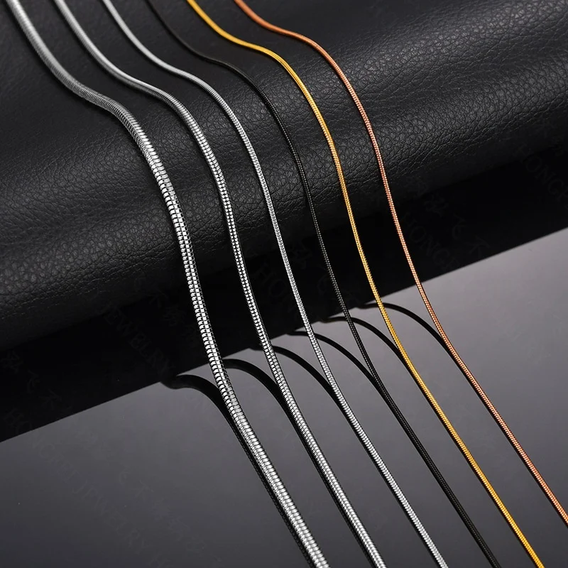 RFJEWEL Stainless steel snake bone necklaces chain for women lady fashion jewelleries pendant necklace jewelry