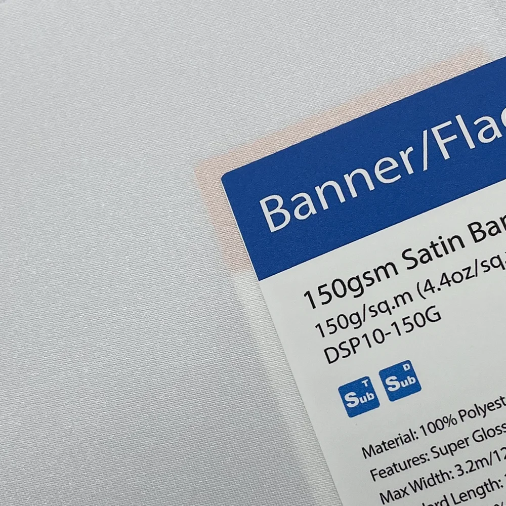 Unisign 100% полиэстер Sublim 150gsm высокого качества оптового баннерная ткань из атласной ткани баннер флаг