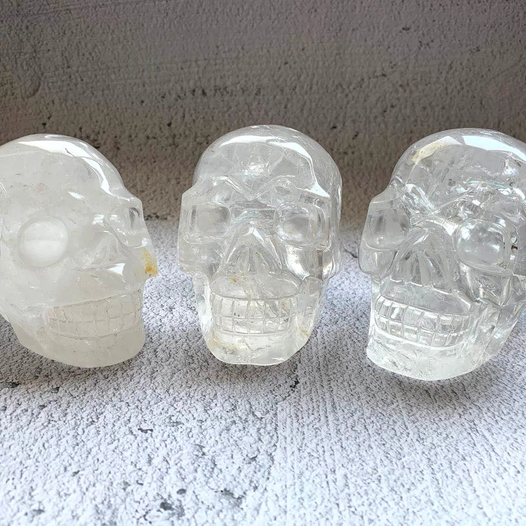 Hot Sale Reiki Gemstones Natural Clear Quartz Skulls Crystals Healing Stones For Decoration