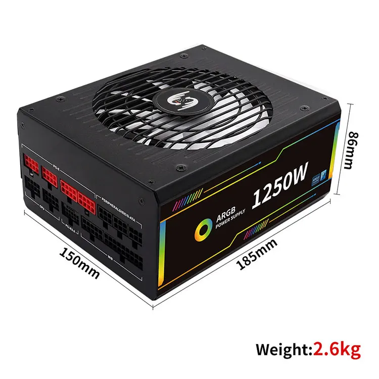 PCIE 5.0 pc power supply 1050w 1250w 80 plus gold desktop power supply full module atx pc power supply