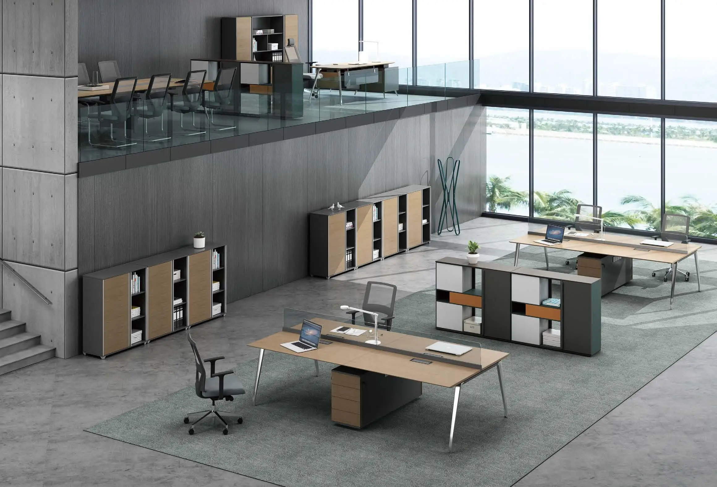 
China Manufacturer high quality office staff desk open modular workstation 4 seater office desk 