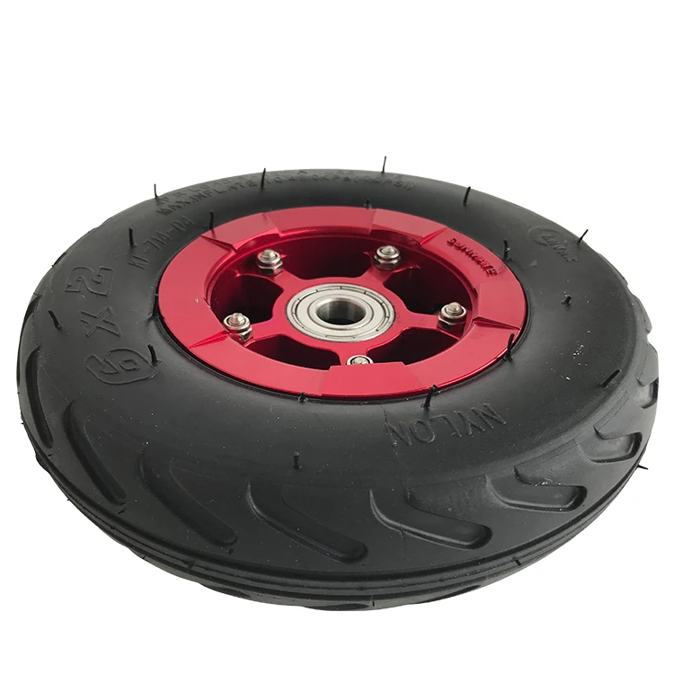 6 Inch Rubber Replacement Hand Trucks and Lawn Carts Skateboard Pneumatic Turf Tire Wheel