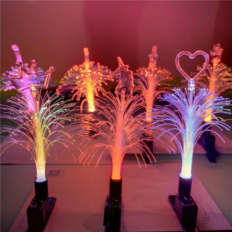 
Latest design plastic lamp battery led glow windmill cartoon hairpin flashing lights hair clip child glowing small toys 