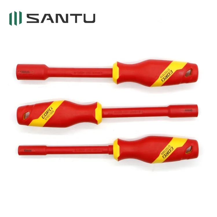 Santu G1021004-G1021014 1000V Electrical Tools Insulated 1000v Electrician Tool Kit VDE Nut Driver with Screwdriver Handle