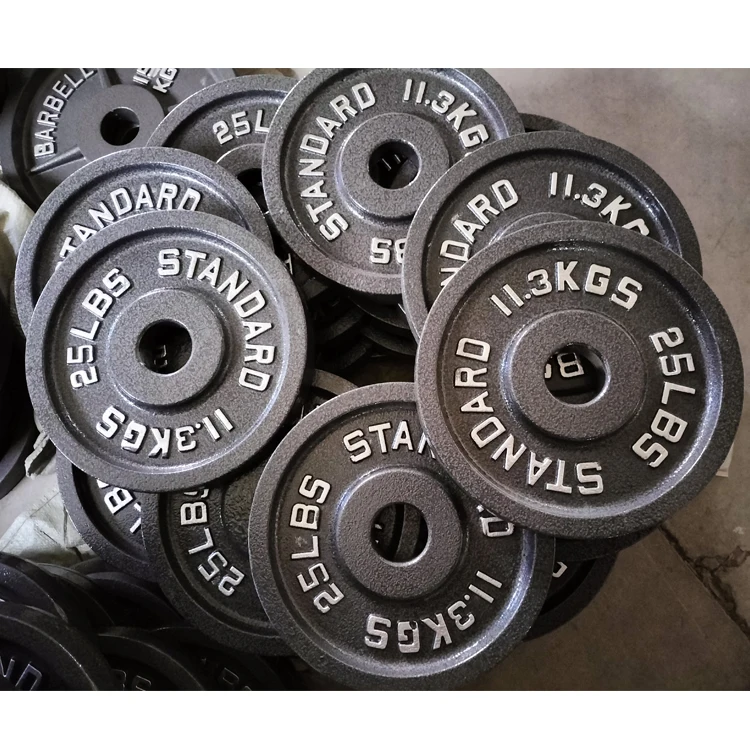 Factory Sale durable steel four bar 5LB Weight Plates Cast Iron Paint Fitness black barbell for fitness training molds