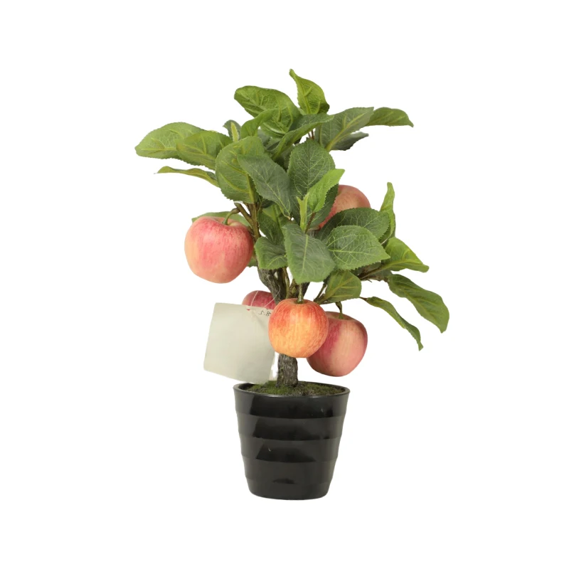 2023 Wholesale Decoration Indoor Office Real Touch Bonsai Apple Tree Artificial Plastic Fruit Tree Apple Tree