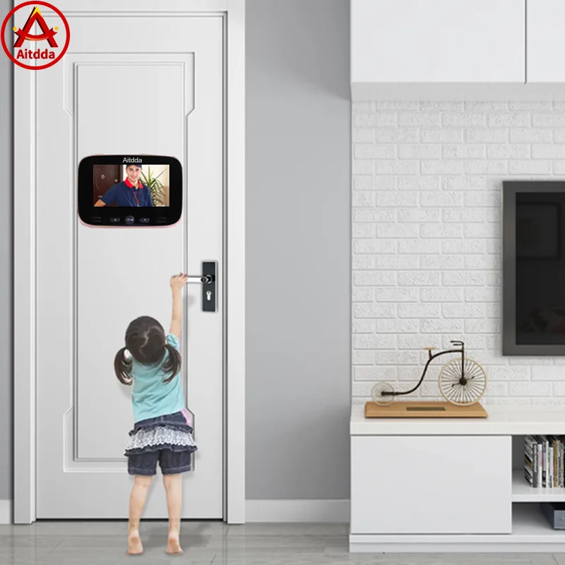 Aitdda ATD-N84MY 4.3 inch Screen 2.0MP Security Camera No Disturb Peephole Viewer Doorbell Support 32GTF Card and Night Vision