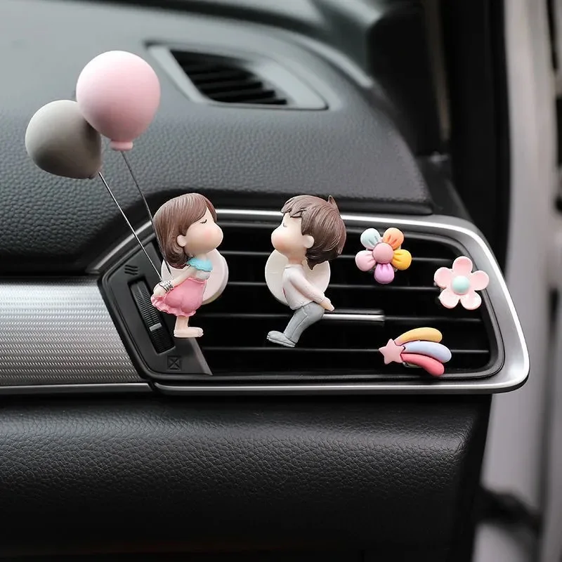 INS Wedding Christmas Gifts Interior Ornament Diffuser Cloud Flower Couple Lover Cute Balloon Car Vent Clip Decoration