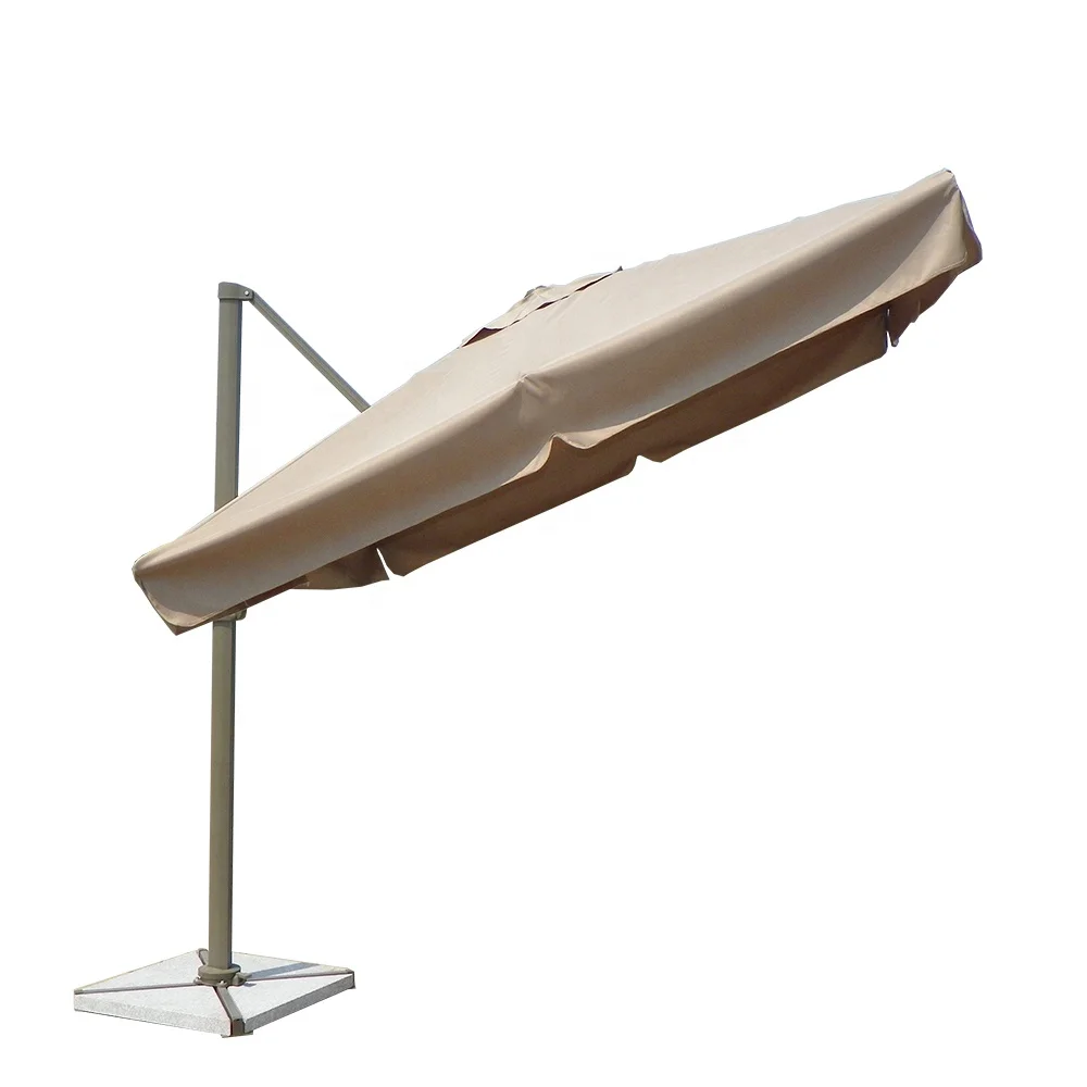 3x3M Square Shape Outdoor Furniture With Stand Patio Parasol Beach Roma Cantilever Hanging Umbrella  Sun Umbrella