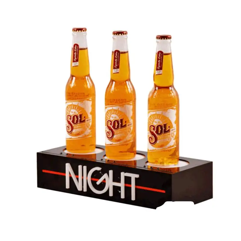 Factory Made Organic Glass Bar Light-Emitting Wine Rack Acrylic Beer and Foreign Wine Holder Manufacturer Display Racks