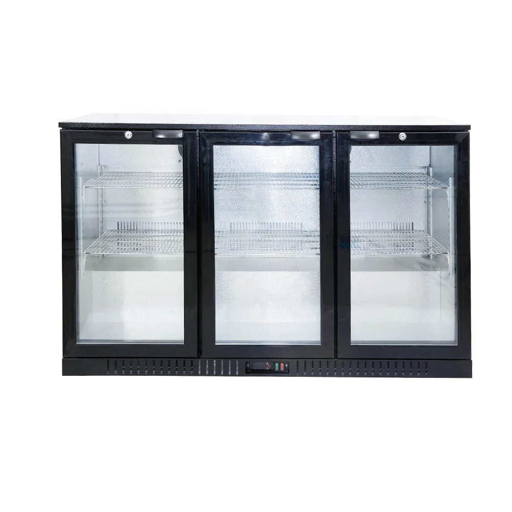 restaurant equipment kitchen Supertise Beverage Refrigerator foshan portable beer back bar cooler counter glass 3 door bar fridge