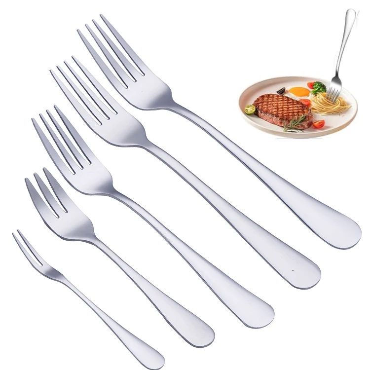 Home Camping Multi-functional Fruit Fork Dessert Salad Fork Reusable Birthday Wedding Party Stainless Steel Fork