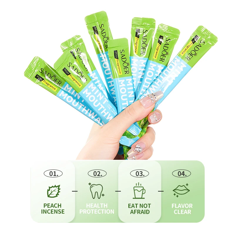10ML*20PCS SADOER Mint Lemon Peach Mouthwash Portable Mouth Wash Liquid for Oral Care