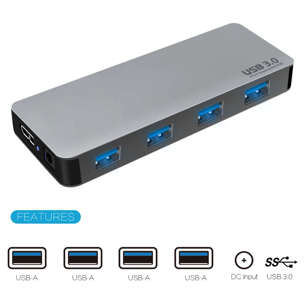 Ультратонкий портативный 4 usb-порта 3 0 usb-концентратор с входом постоянного тока флэш-накопитель для клавиатуры мыши и телефона usb-разветвитель зарядки передачи данных
