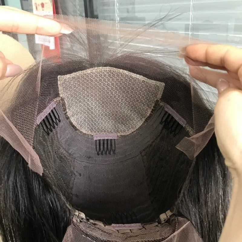 Lace Human Hairfrontal Silwigase Wig1 Piecehair Brazilian Hair Long Virgin Hair Straight Lace Front Wigs Natural Black 1 Piece