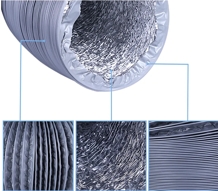 Длинный глушитель для труб, гибкий шланг для труб, шумоподавитель, глушитель для встроенного вентилятора для труб (4 дюйма, белый)