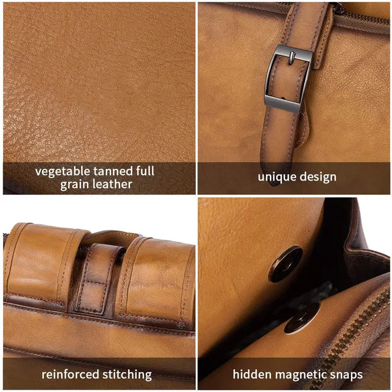 Large Shoulder Messenger Business Office Briefcase Laptop Sleeve Case Leather Laptop Backpack Bag