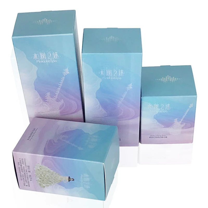 Personalized custom printed packing design professional skin care cosmetic paper box