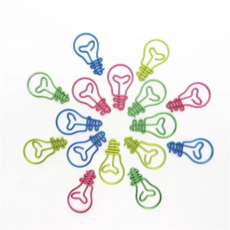 Hot bulb shape paper clip, creative metal memo clip, custom paper clip