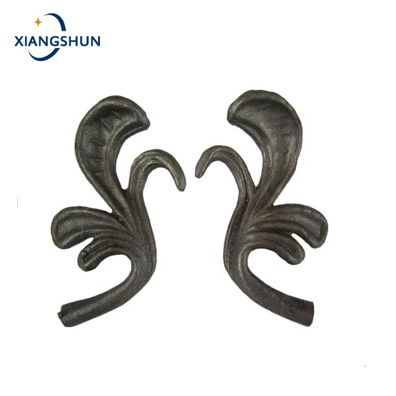 Elegant design fence ornamental flower cast iron leaves gate ornaments