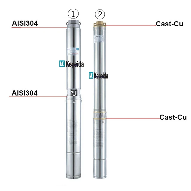 Kepeida 4SPM2 35-2.2 4inch 2M3/H Head 237M AC Submersible Bore Deep Well Water Pump For Agricultural Irrigation