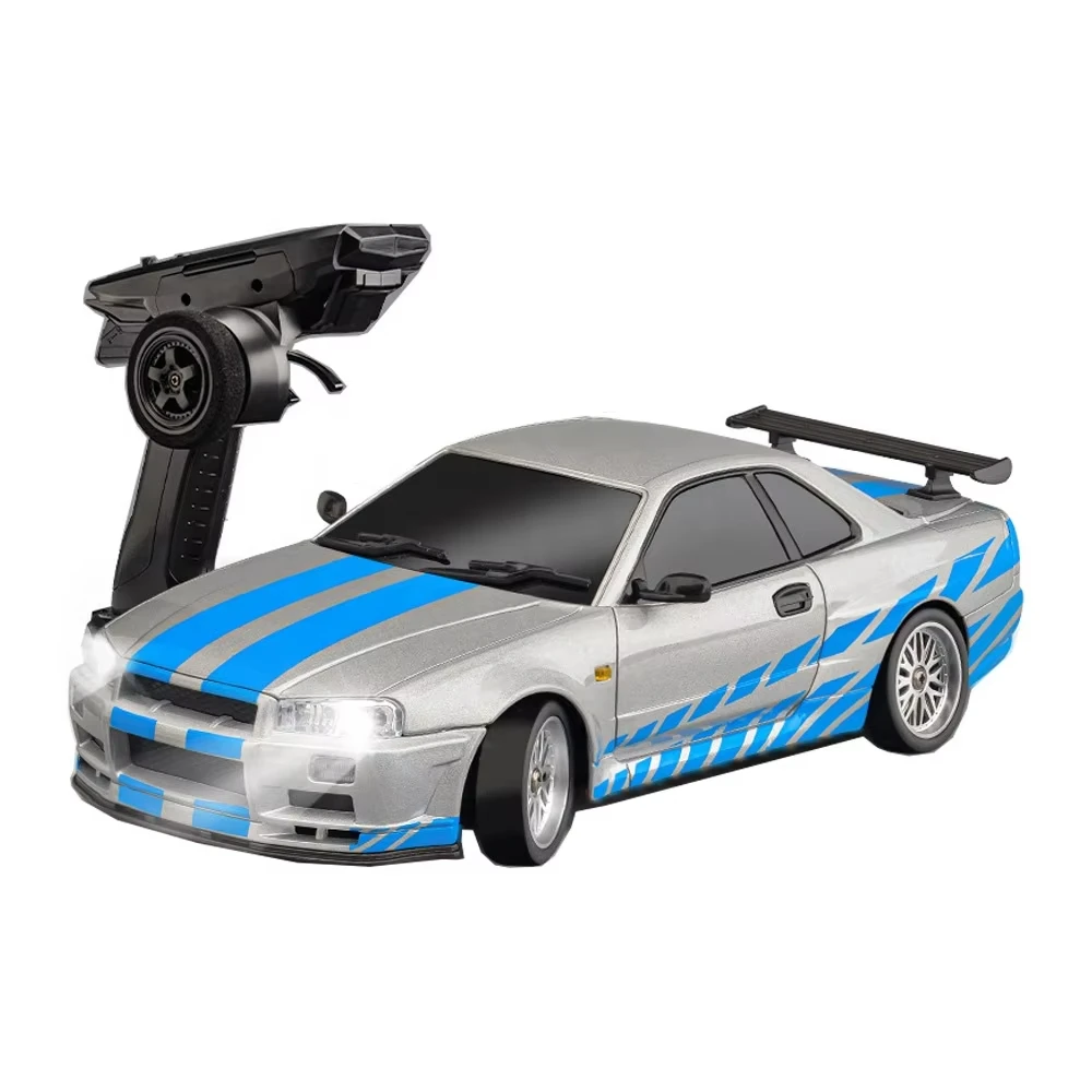 2024 New Arrival 1/18 Rc Drift Car Model Four Wheel 2.4g Remote Control Gtr Racing Car R34 With Gyro Light for Kid and Adult