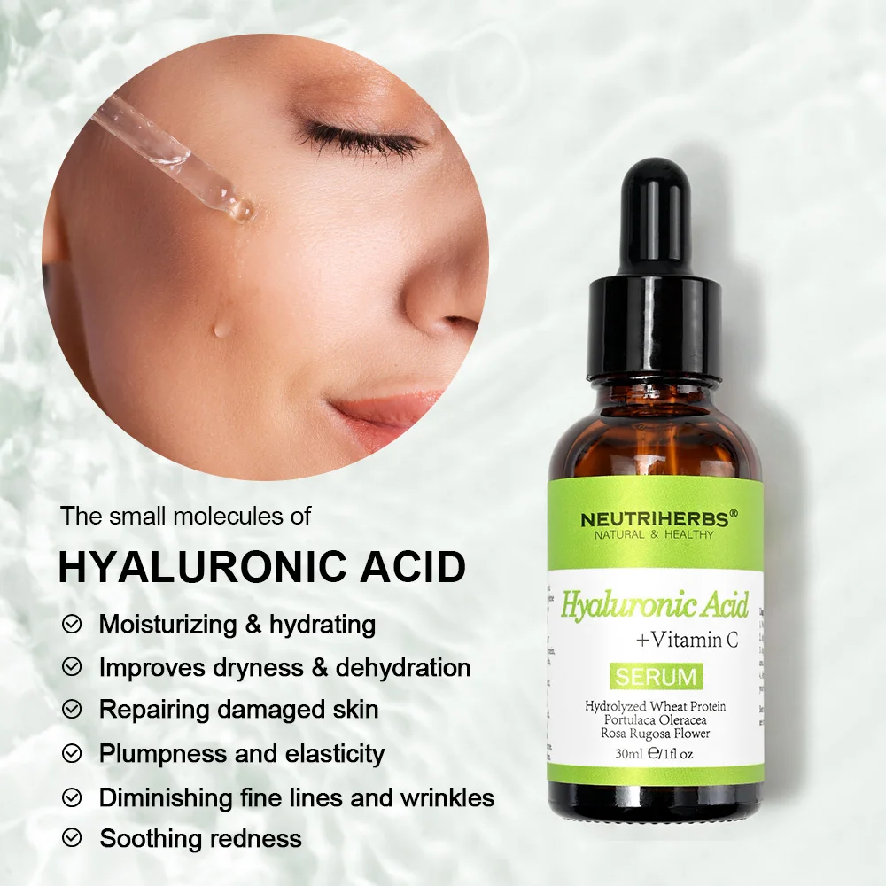Neutriherbs private label natural vegan herbal skin care skincare hydrating vitamin c hyaluronic acid serum for face