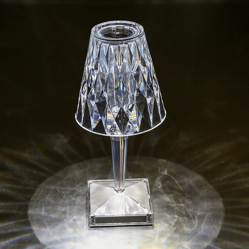 Desktop decoration crystal projection lamp LED atmosphere night light bedroom rechargeable diamond table lamp