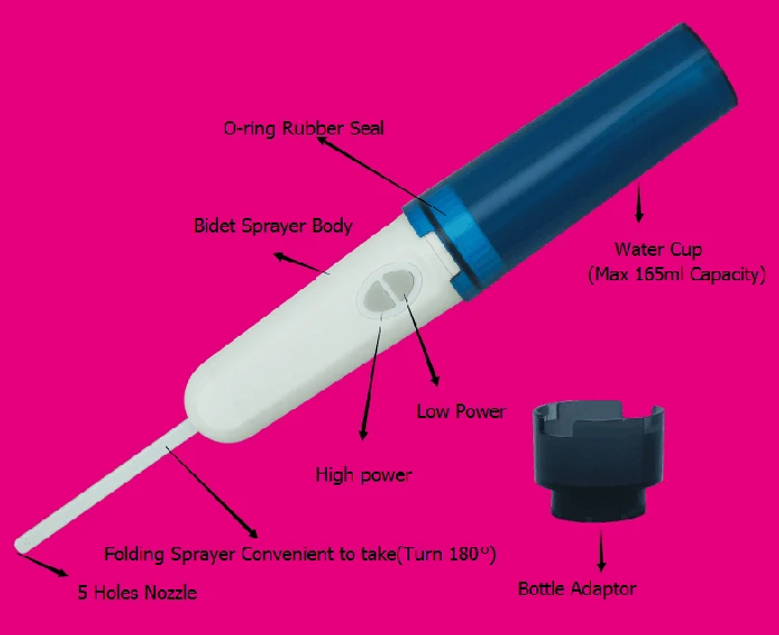 electrical portable bidet lithium battery handheld travel bidet