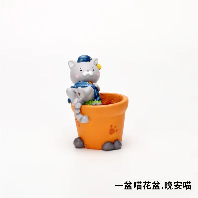 ROOGO Novelty Funny British Shorthair Pet Cat Mini Planter Plant Box Succulent Cactus Pots Windowsill Decor