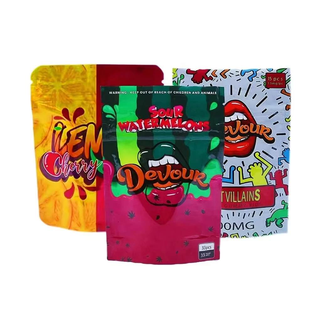 Custom Printed Ziplock Bags Heat Searable Handles Stand up Pouch for Food Packaging for Sweets Snacks Candy