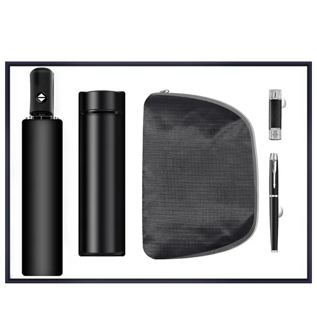 Wholesale 2023 New Idea New Product Custom Gift Set Umbrella Vacuum Cup USB Pen Business Party Gift