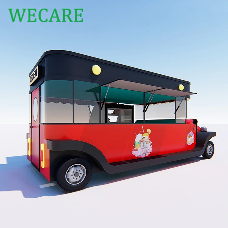 WECARE electric fast food truck mobile kitchen trailer coffee bar van street food cart truck