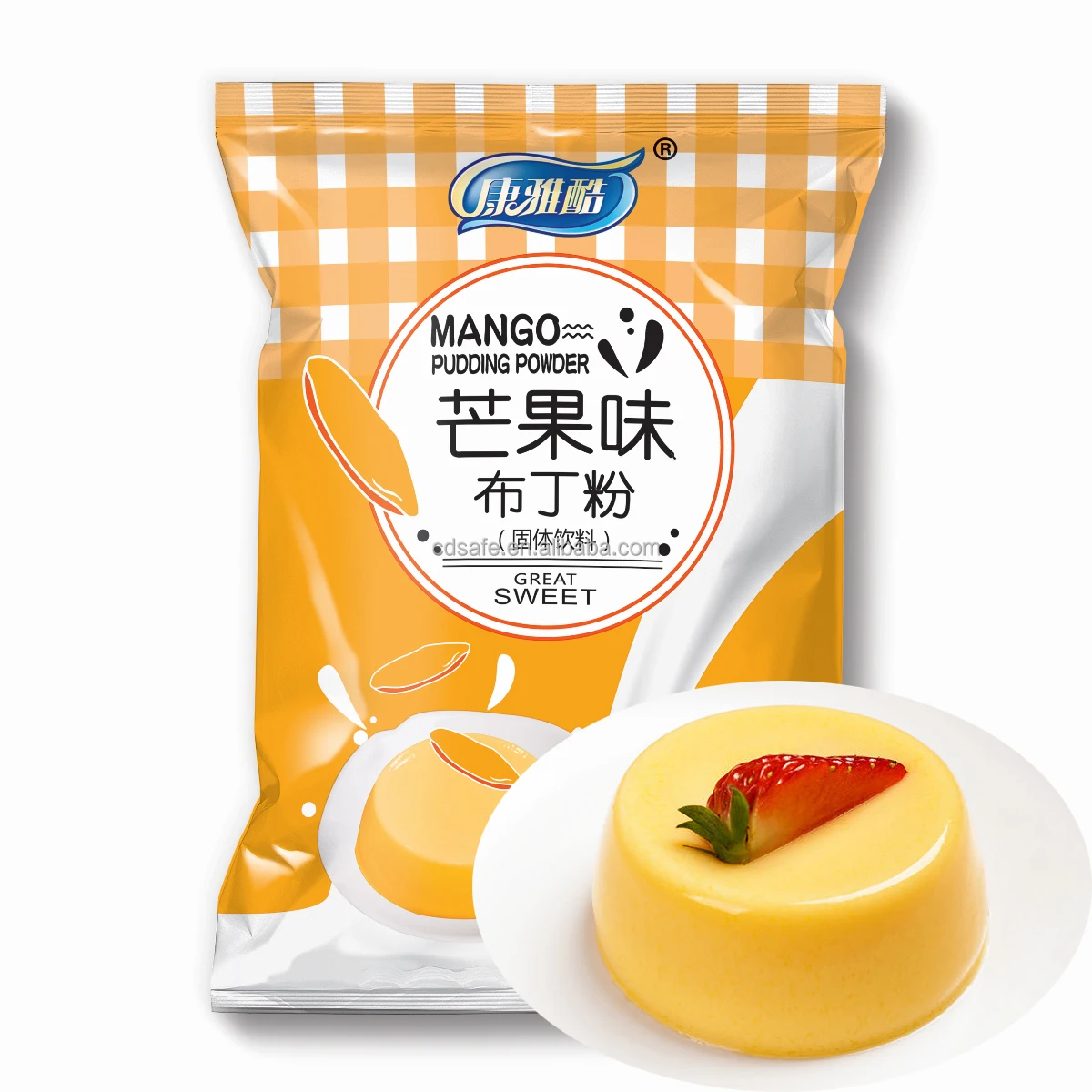 Cheap factory ice jelly powder Solid beverage Mango flavor Pudding powder for milk Tea Topping bubble Tea instant Milk Tea