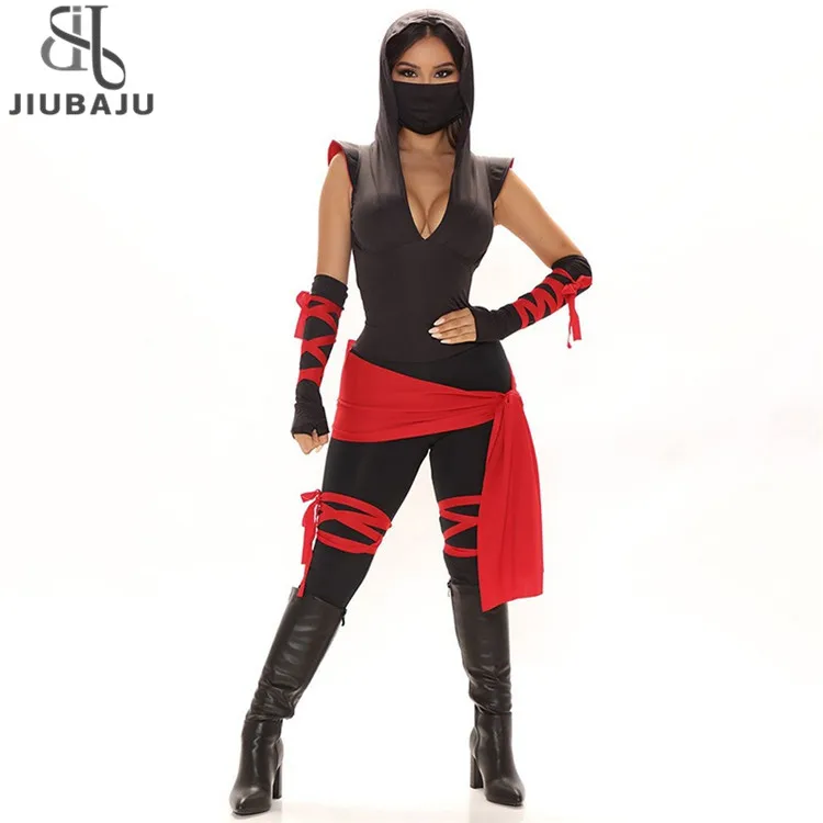 Sexy Ninja Costumes Japan Samurai Cosplay Anime Halloween Costumes for Women Adult Warrior One-Pieces Jumpsuits