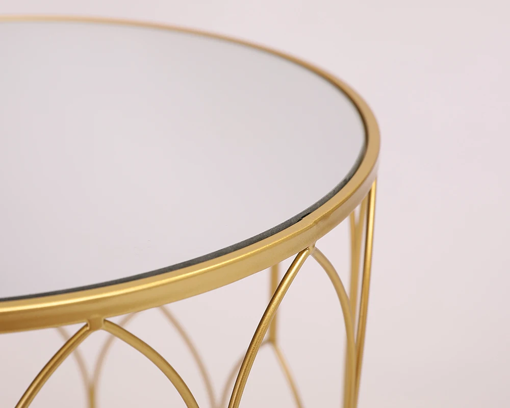 Simple line table top mirror coffee table